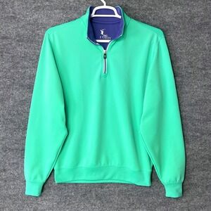 F&G Tech Golf 1/4 Zip‎ Mens Green Pullover Sweatshirt Medium Performance TFC